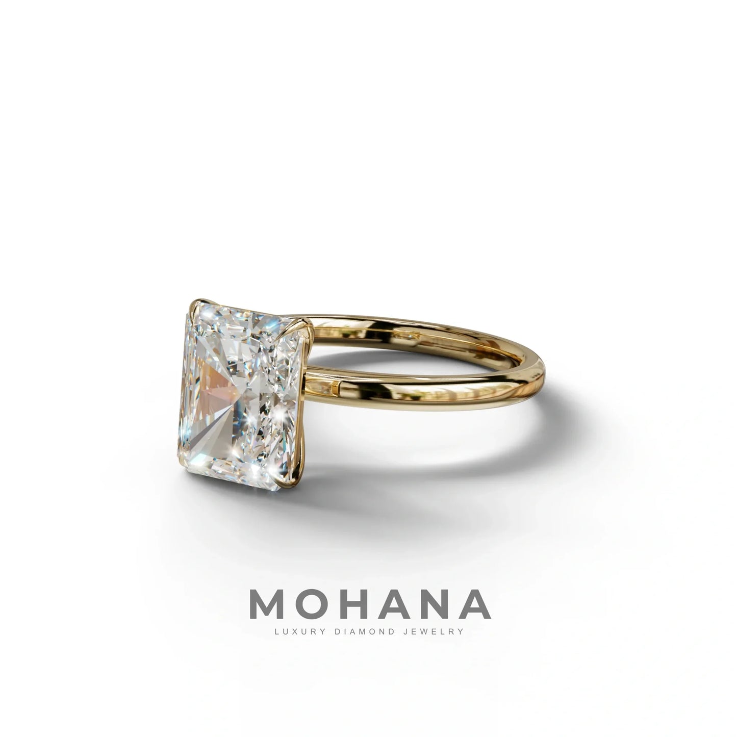 E-VVS Radiant Cut Solitaire Lab Grown Diamond Engagement Ring - Papilia