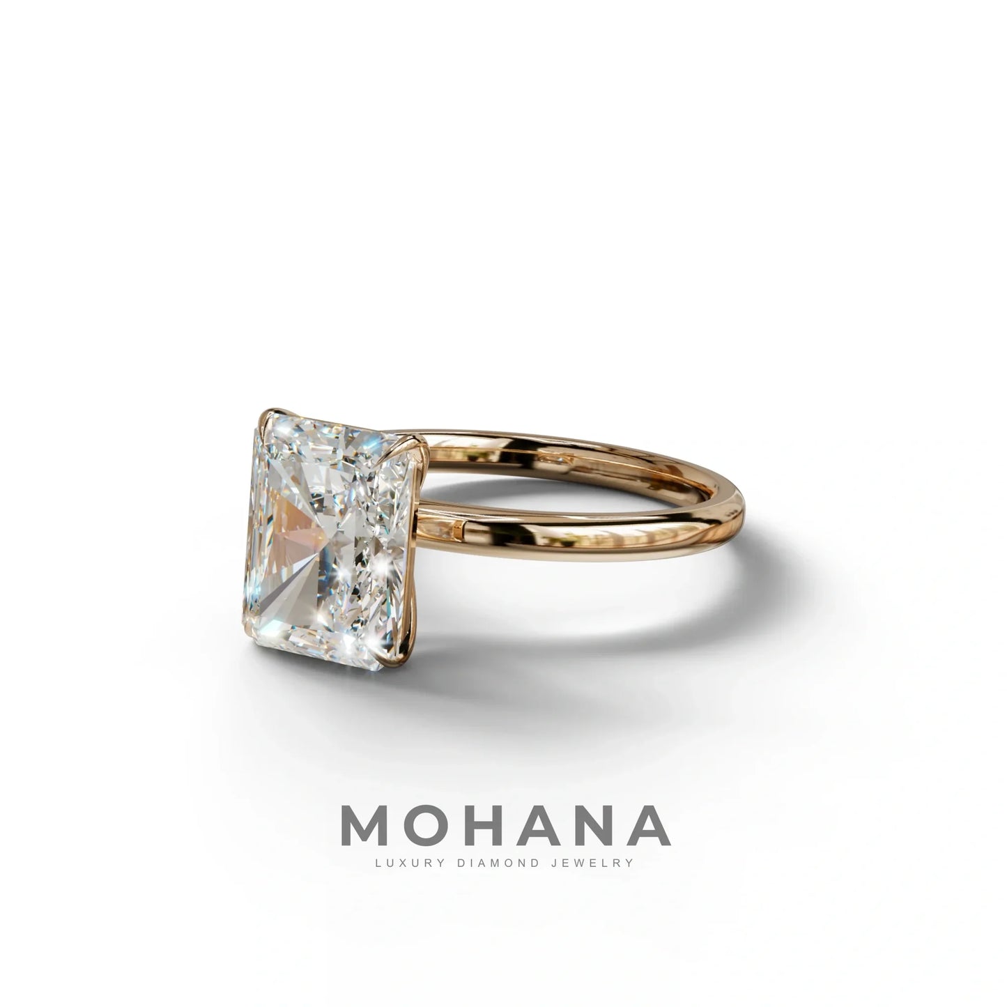 E-VVS Radiant Cut Solitaire Lab Grown Diamond Engagement Ring - Papilia