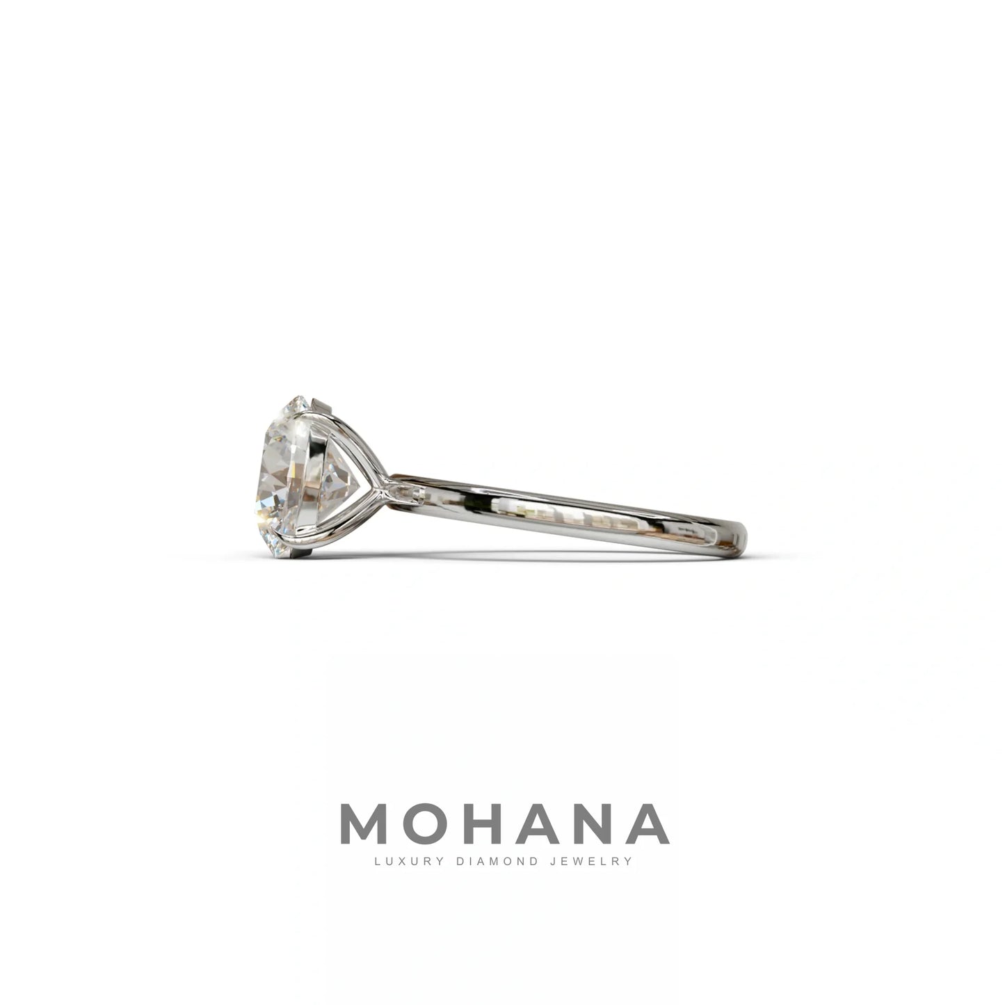 E-VVS Round Cut Solitaire Lab Diamond Engagement Ring - Italia