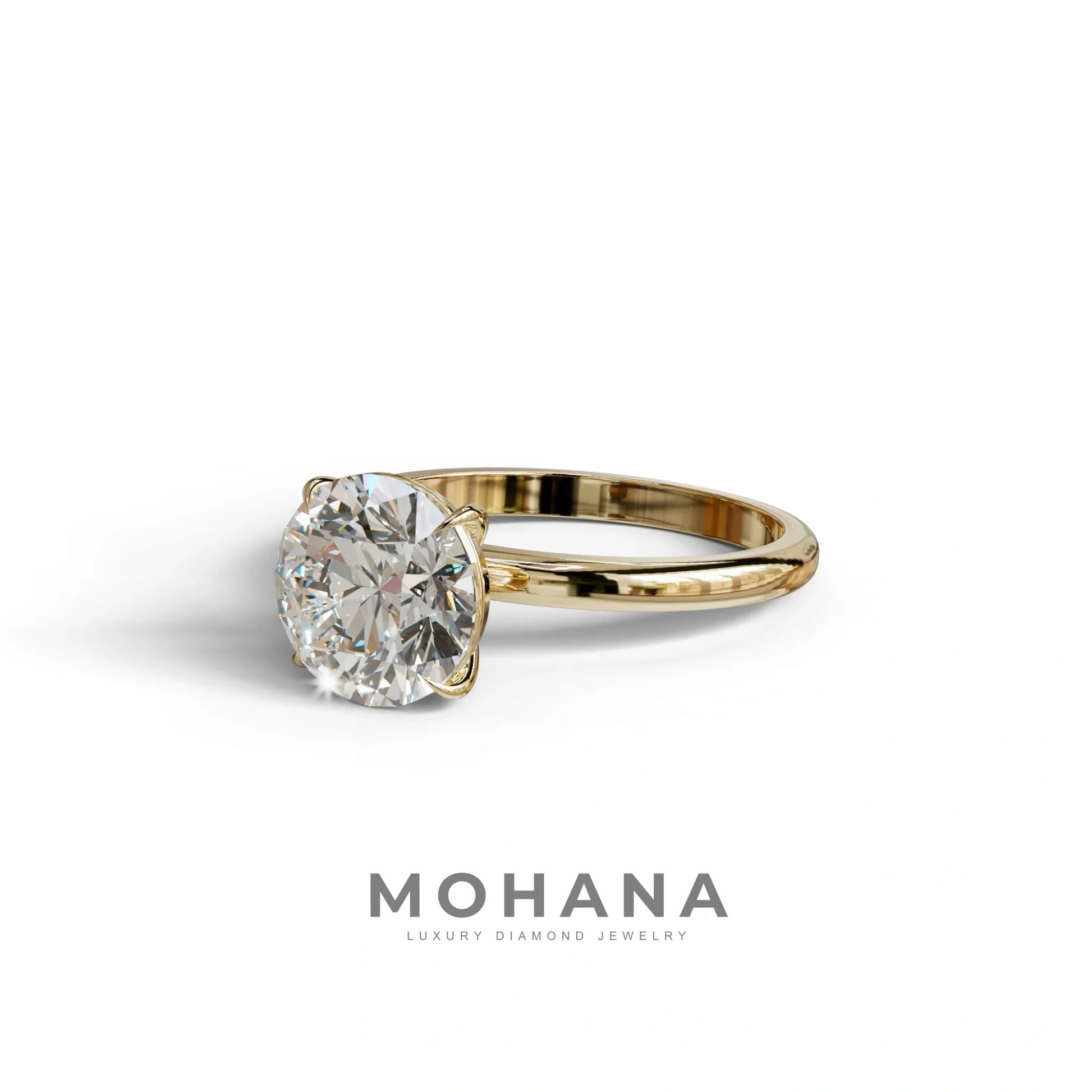 E-VVS Round Cut Solitaire Lab Diamond Engagement Ring - Italia