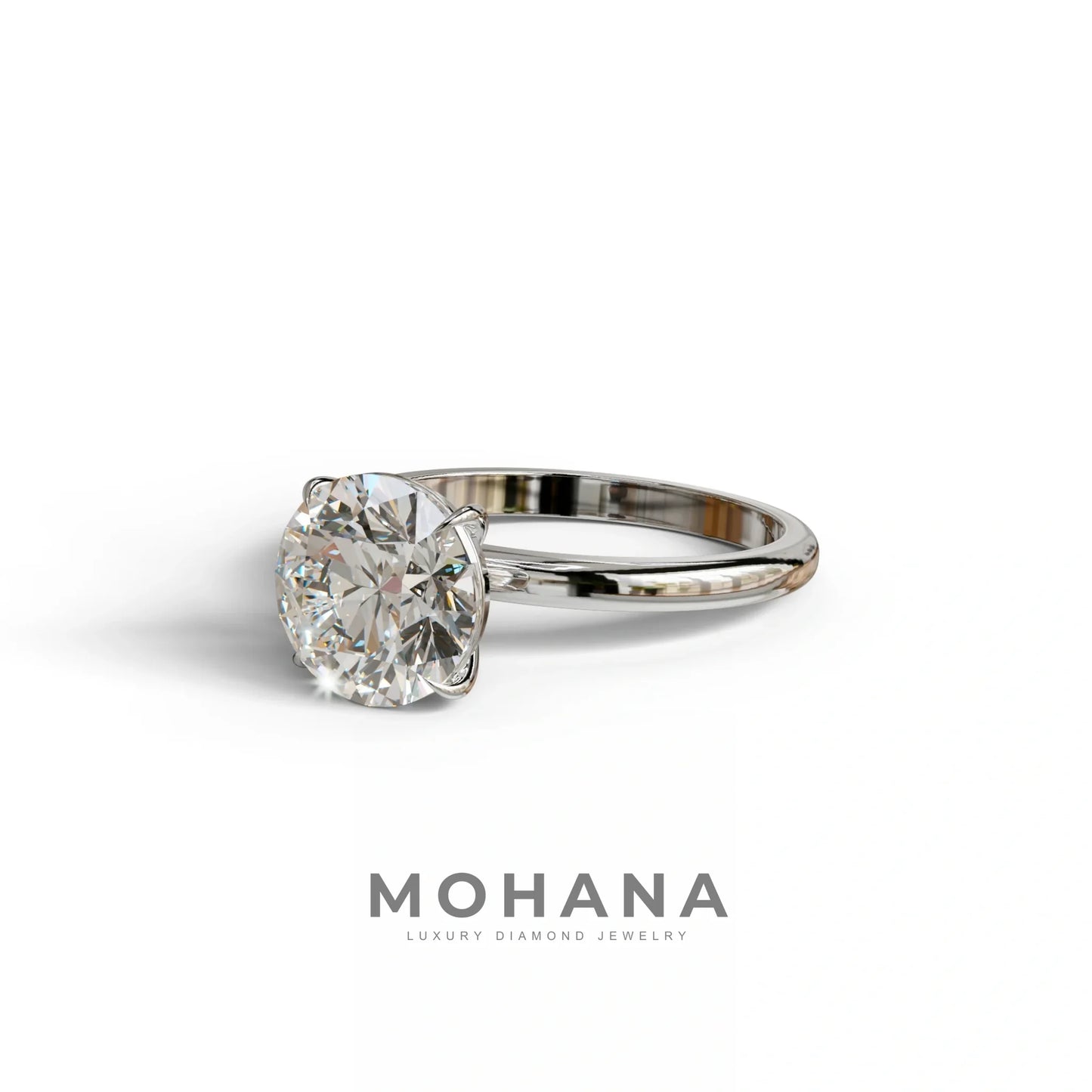 E-VVS Round Cut Solitaire Lab Diamond Engagement Ring - Italia