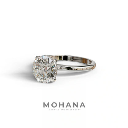 E-VVS Round Cut Solitaire Lab Diamond Engagement Ring - Italia