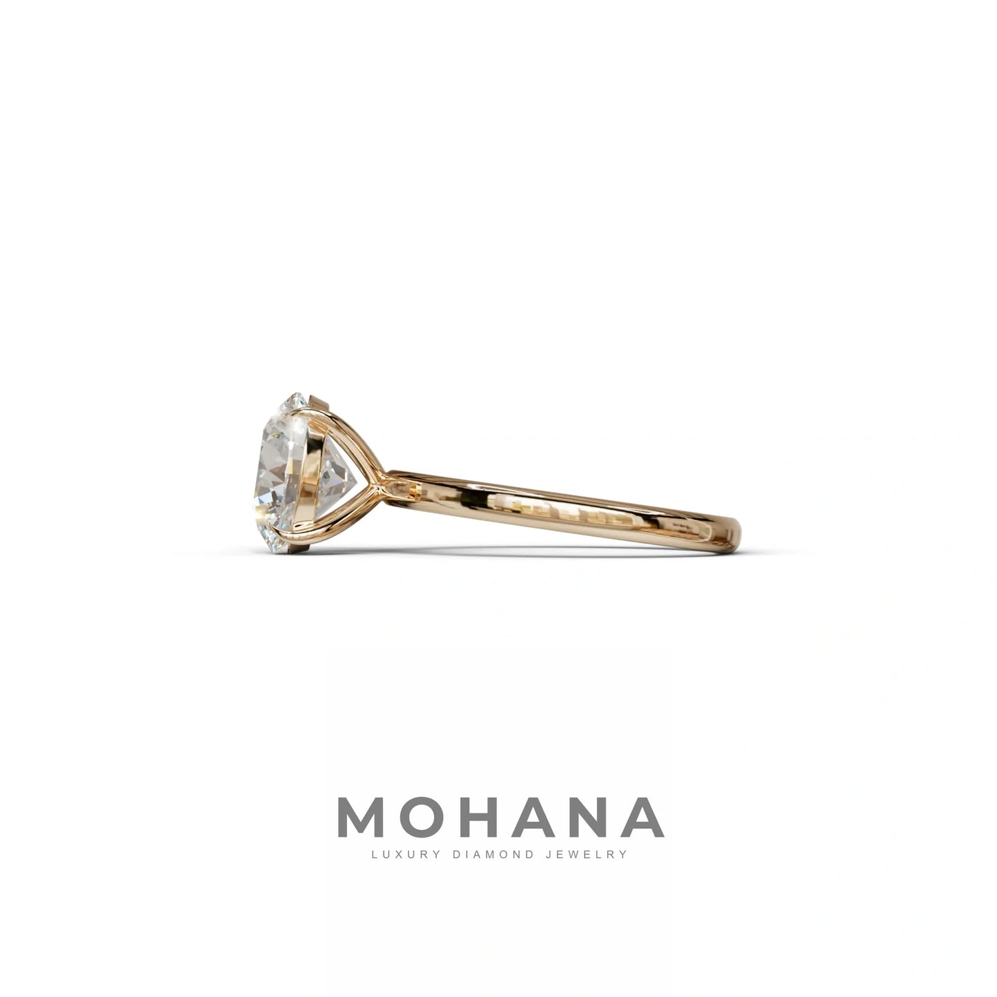 E-VVS Round Cut Solitaire Lab Diamond Engagement Ring - Italia