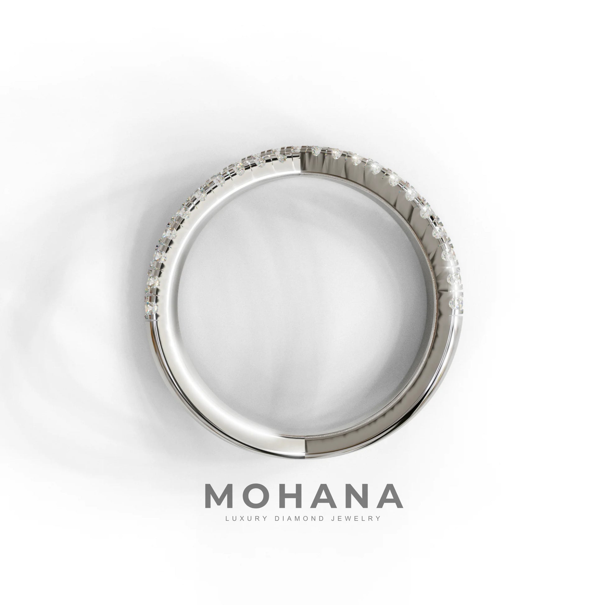 E-VVS Round Lab Grown Diamond Criss-Cross Wedding Band