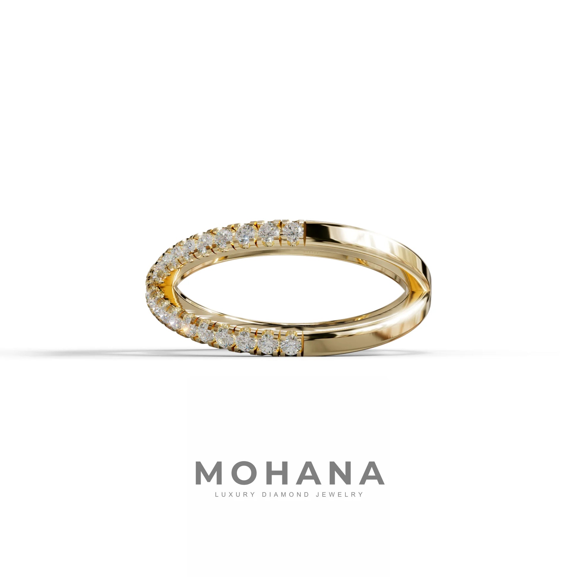 E-VVS Round Lab Grown Diamond Criss-Cross Wedding Band