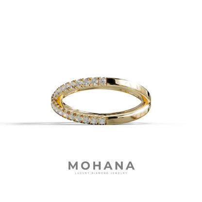 E-VVS Round Lab Grown Diamond Criss-Cross Wedding Band