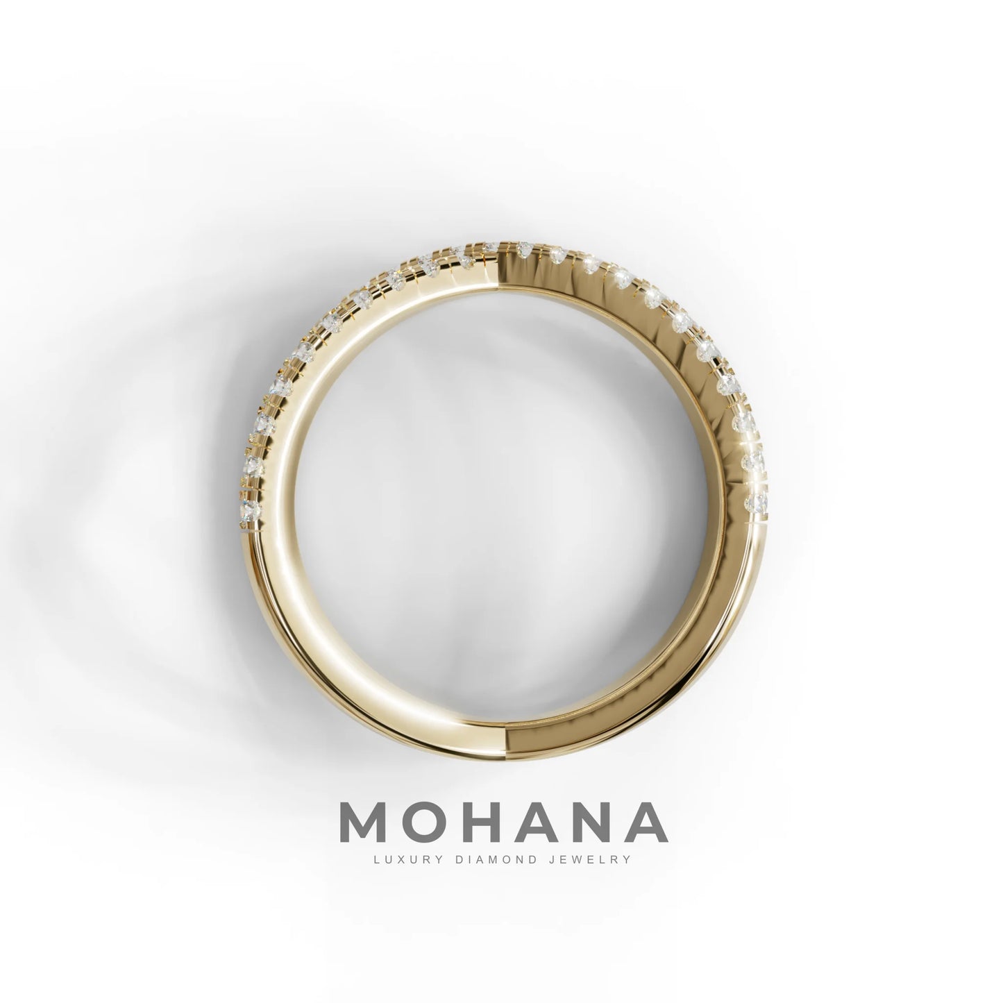 E-VVS Round Lab Grown Diamond Criss-Cross Wedding Band