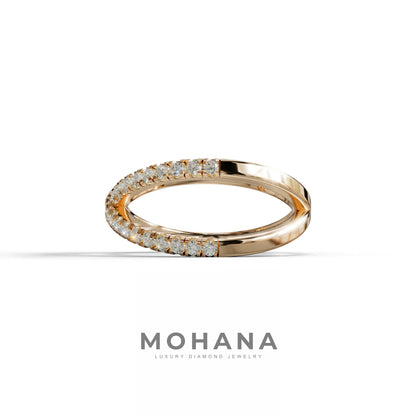 E-VVS Round Lab Grown Diamond Criss-Cross Wedding Band