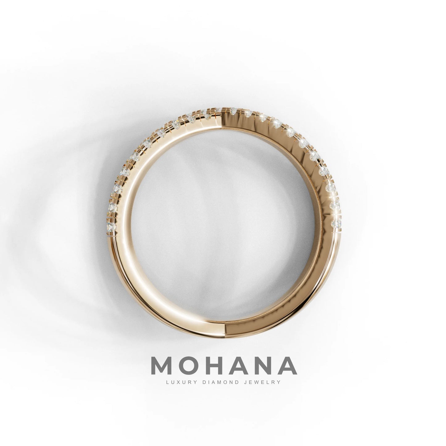 E-VVS Round Lab Grown Diamond Criss-Cross Wedding Band