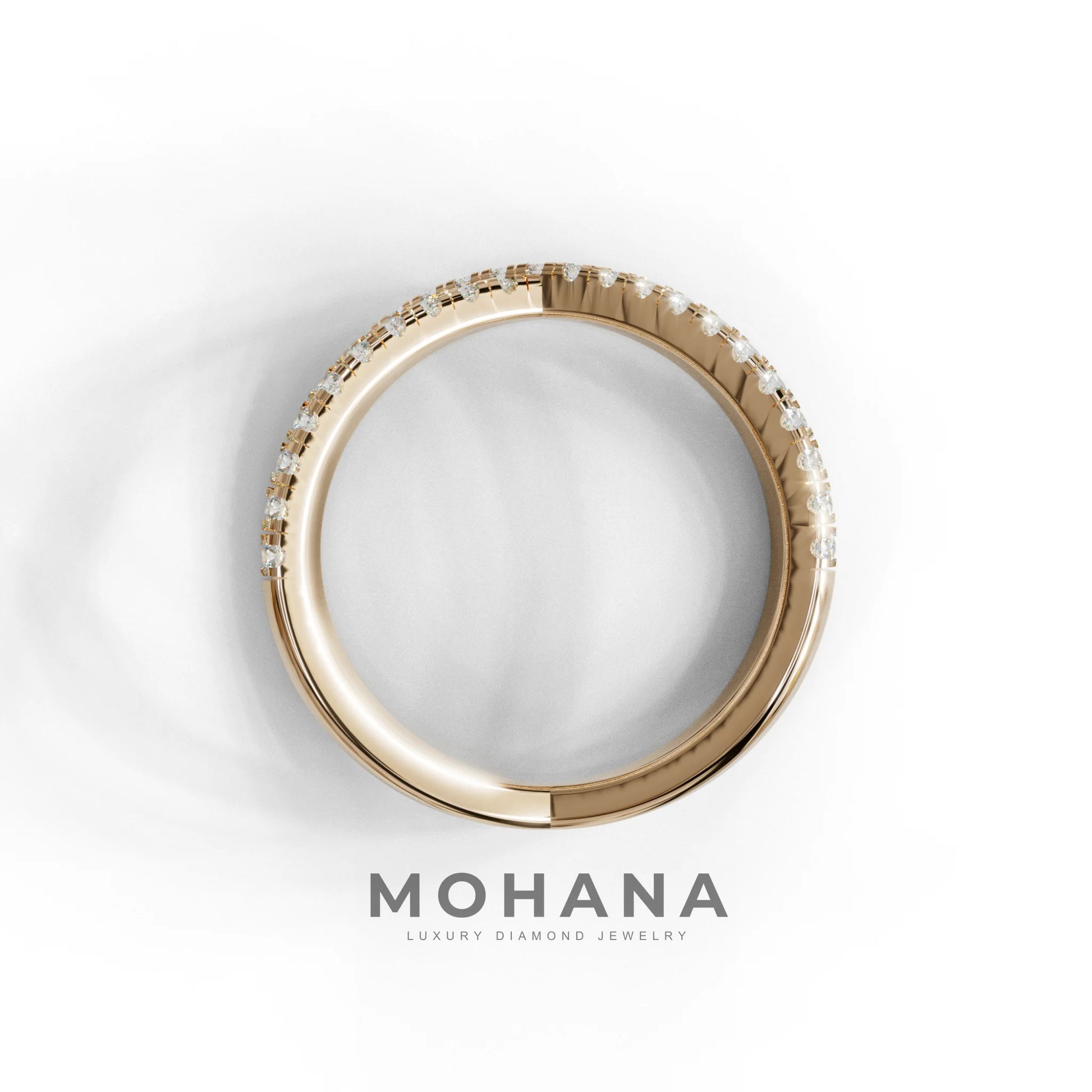 E-VVS Round Lab Grown Diamond Criss-Cross Wedding Band