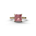 Pink Asscher Cut Solitaire Lab Grown Diamond Engagement Ring - Fabriciana - 2 Carat / 10K Solid Gold / Yellow Gold