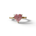 Fancy Pink Heart Cut Solitaire Lab Grown Diamond Engagement Ring - Mellow - 2 Carat / 10K Solid Gold / Yellow Gold