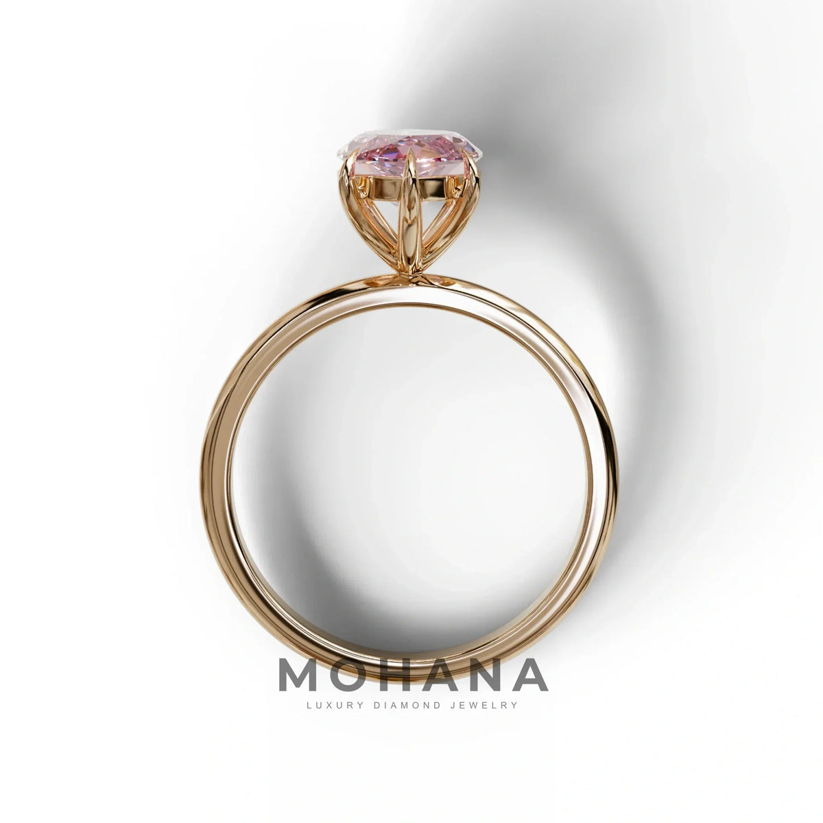 Fancy Pink Marquise Cut Solitaire Lab Grown Diamond Engagement Ring - Celestina