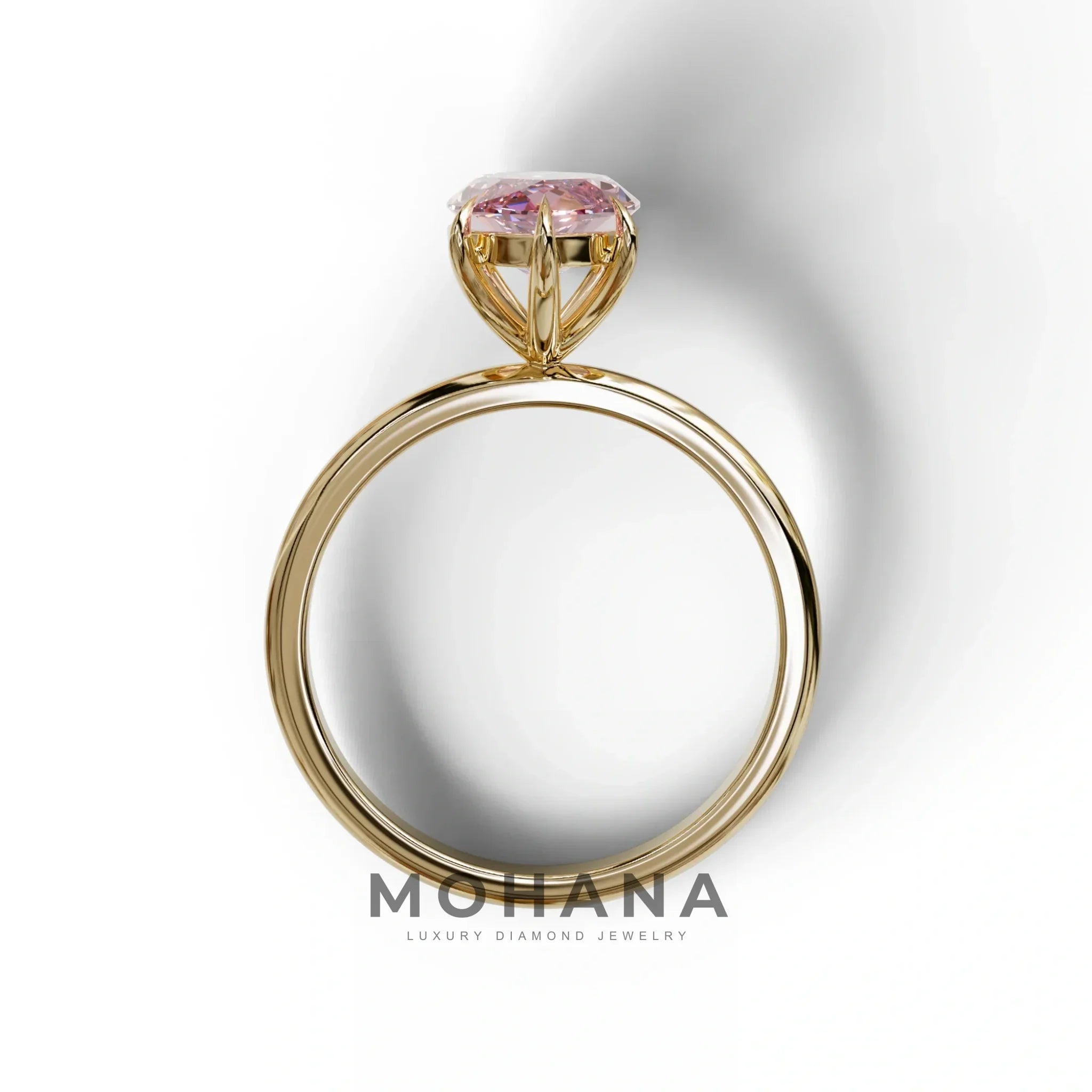 Fancy Pink Marquise Cut Solitaire Lab Grown Diamond Engagement Ring - Celestina