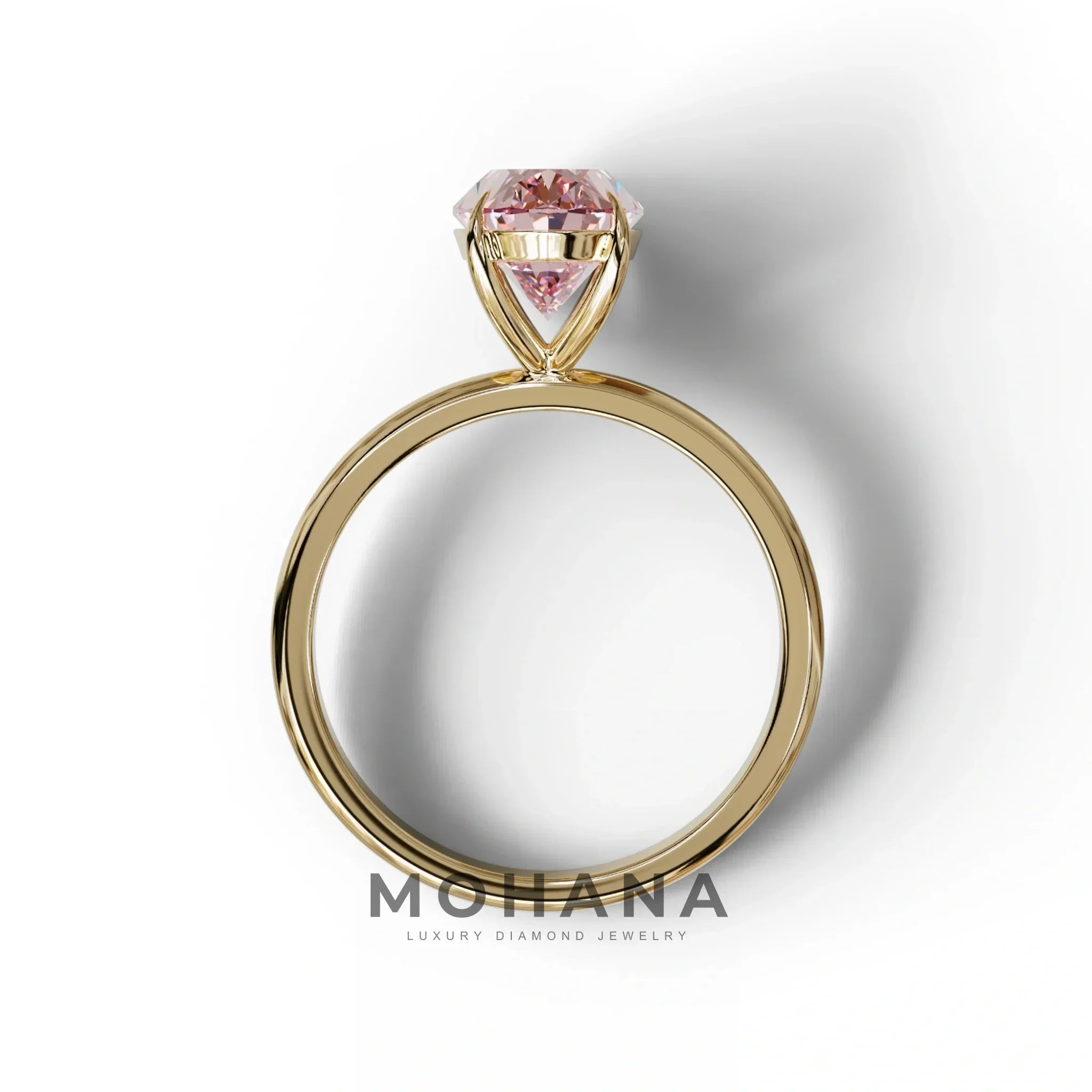 Pink Oval Cut Solitaire Lab Grown Diamond Engagement Ring - Curiosa