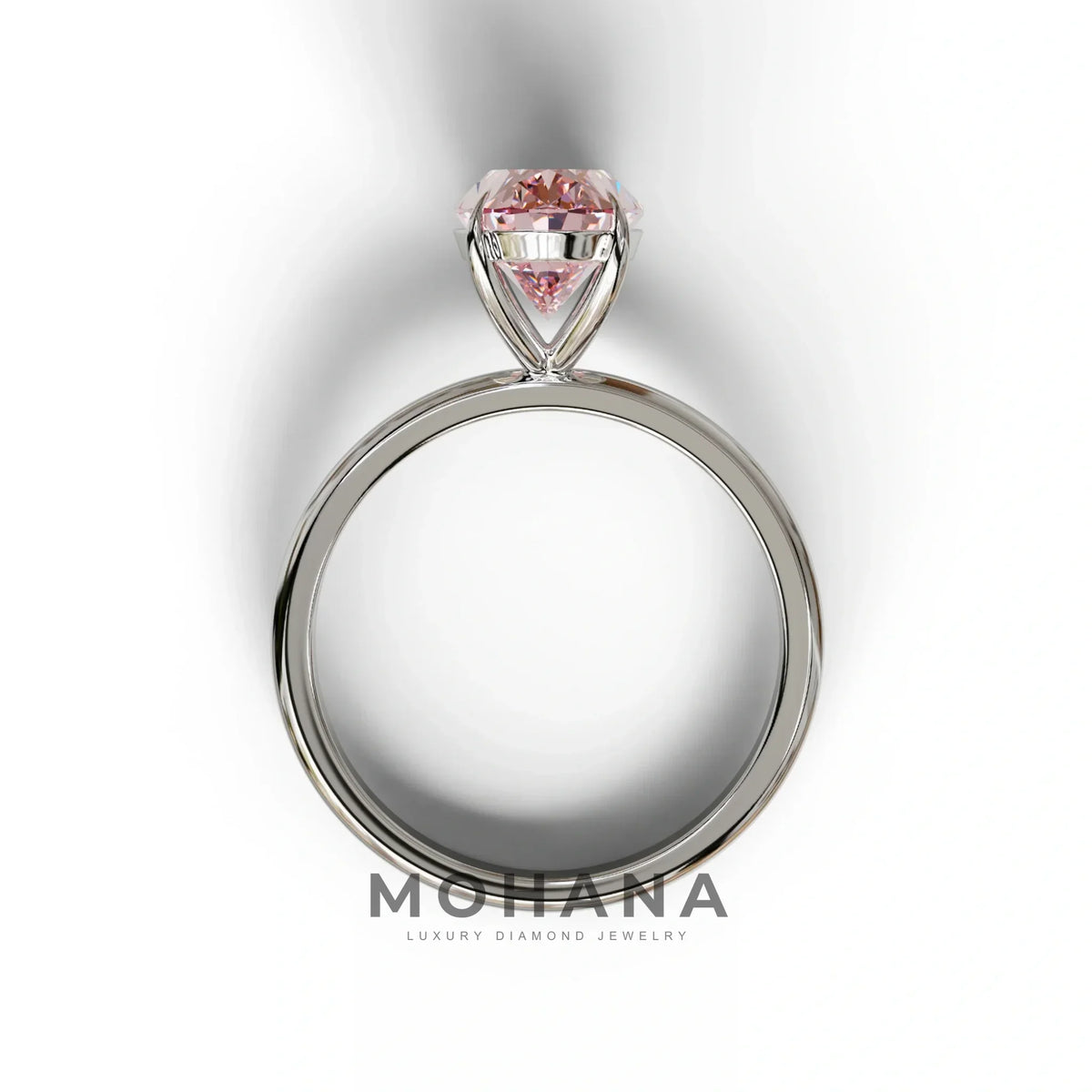 Pink Oval Cut Solitaire Lab Grown Diamond Engagement Ring - Curiosa