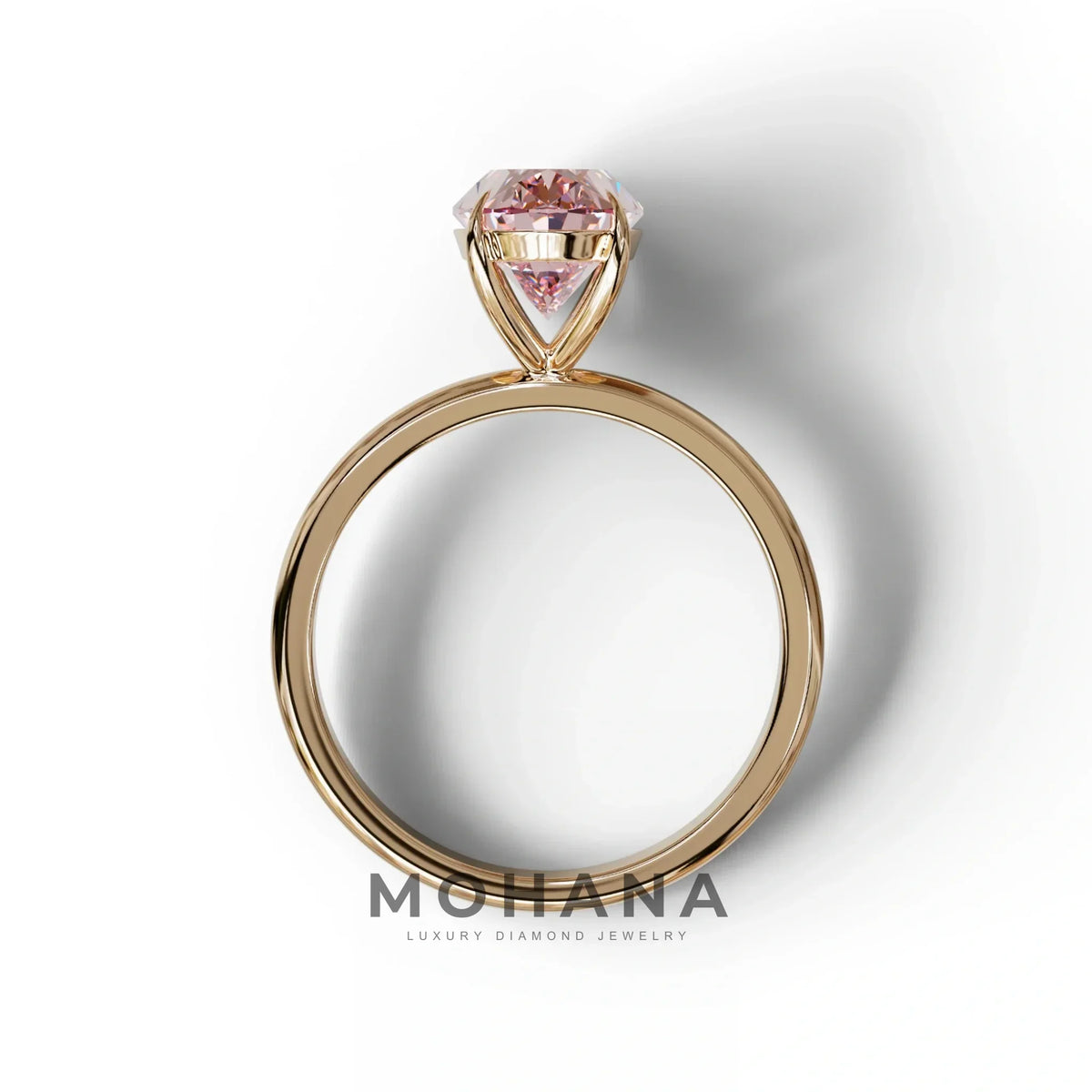 Pink Oval Cut Solitaire Lab Grown Diamond Engagement Ring - Curiosa