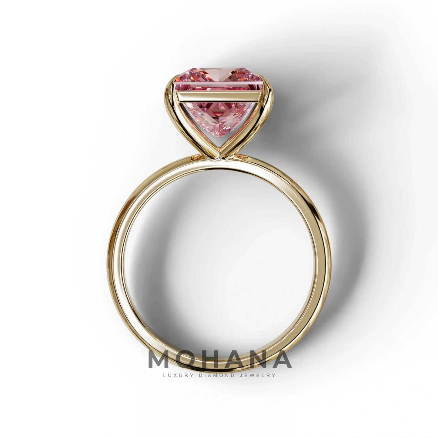 Pink Princess Cut Solitaire Lab Grown Diamond Engagement Ring - Speyeria