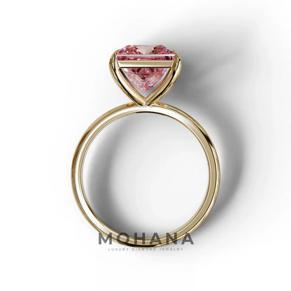 Pink Princess Cut Solitaire Lab Grown Diamond Engagement Ring - Speyeria