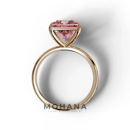 Pink Princess Cut Solitaire Lab Grown Diamond Engagement Ring - Speyeria