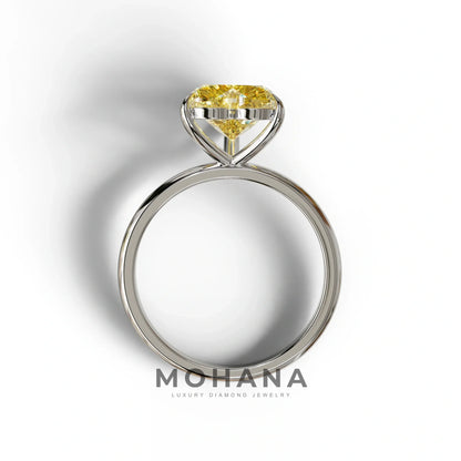 Fancy Yellow Heart Cut Solitaire Lab Grown Diamond Engagement Ring - Mellow