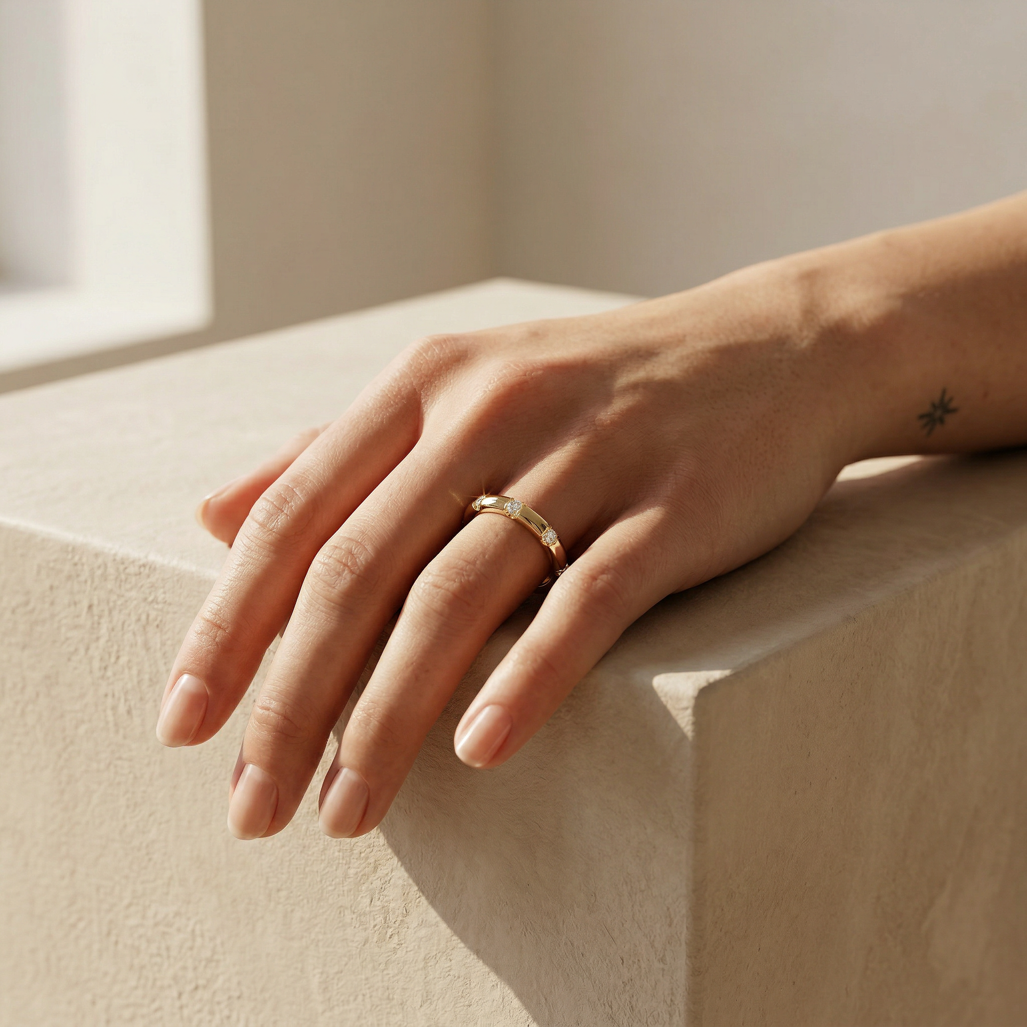 E/VVS Colorless Round Cut Lab Grown Diamond Eternity Ring - Elsa Peretti | Flux Setting | Wedding Band