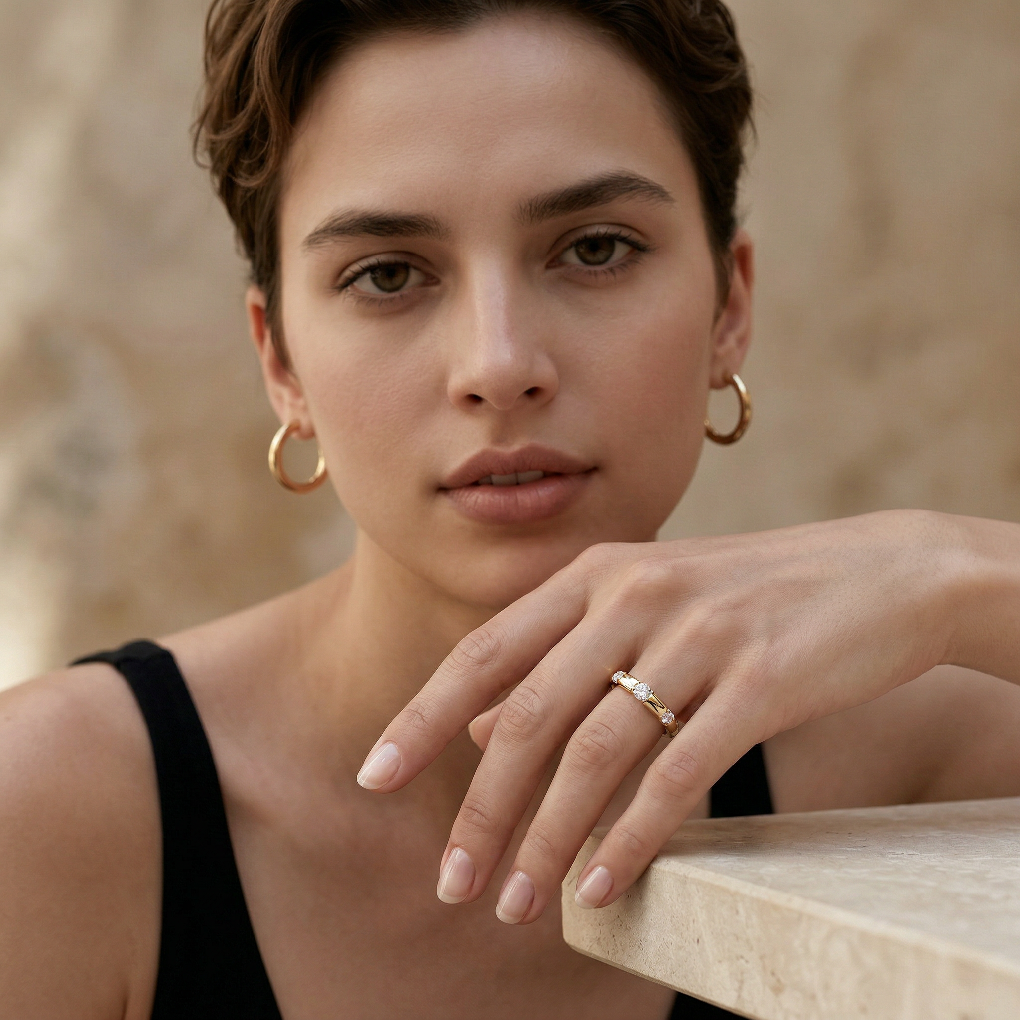 E/VVS Colorless Round Cut Lab Grown Diamond Eternity Ring - Elsa Peretti | Flux Setting | Wedding Band