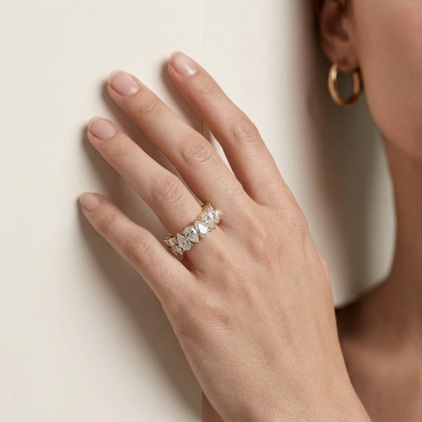 4 Carat Lab Grown Diamond Engagement Ring – Pear Cut Eternity | Concierge Stackable alternate view