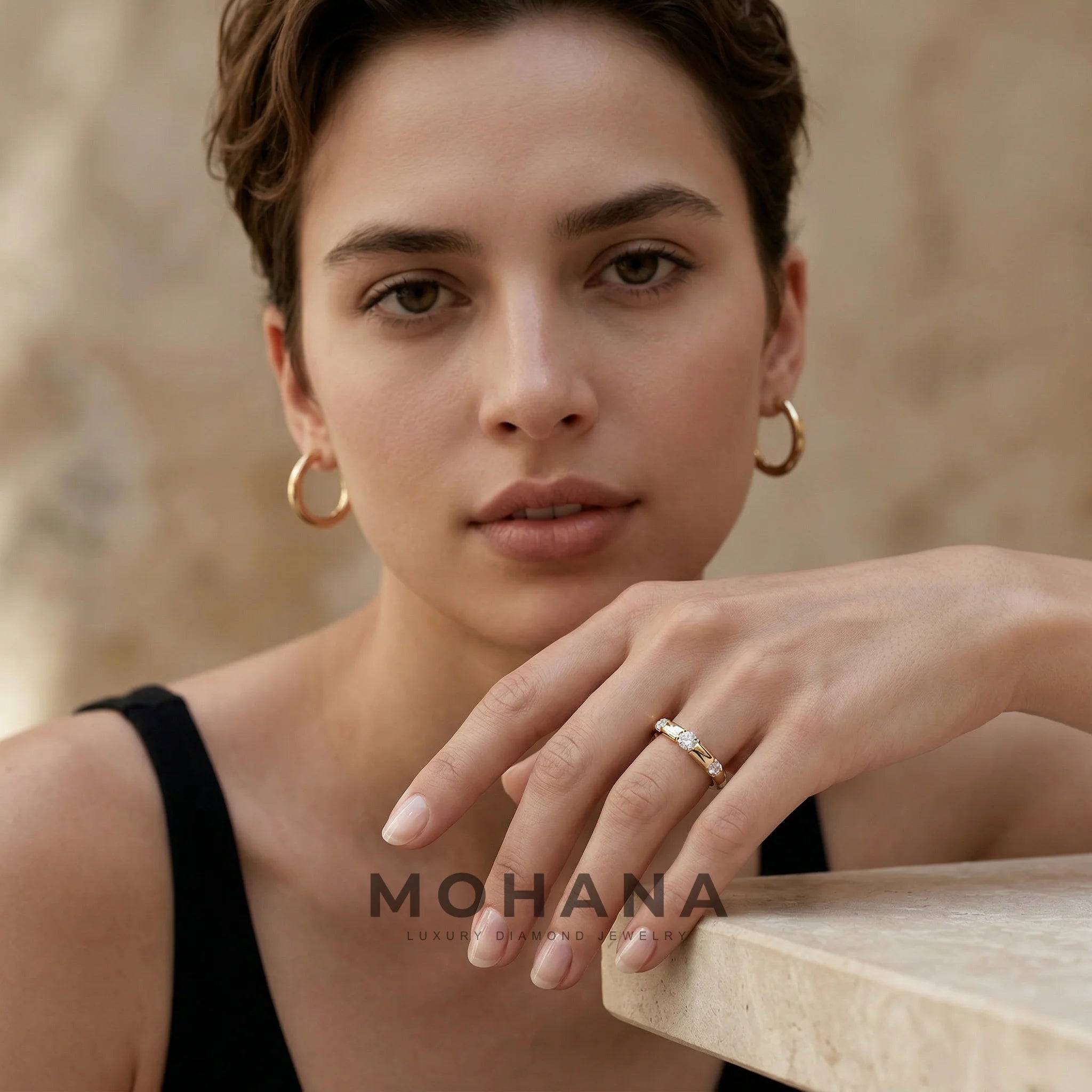 E/VVS Colorless Round Cut Lab Grown Diamond Eternity Ring - Elsa Peretti | Flux Setting | Wedding Band