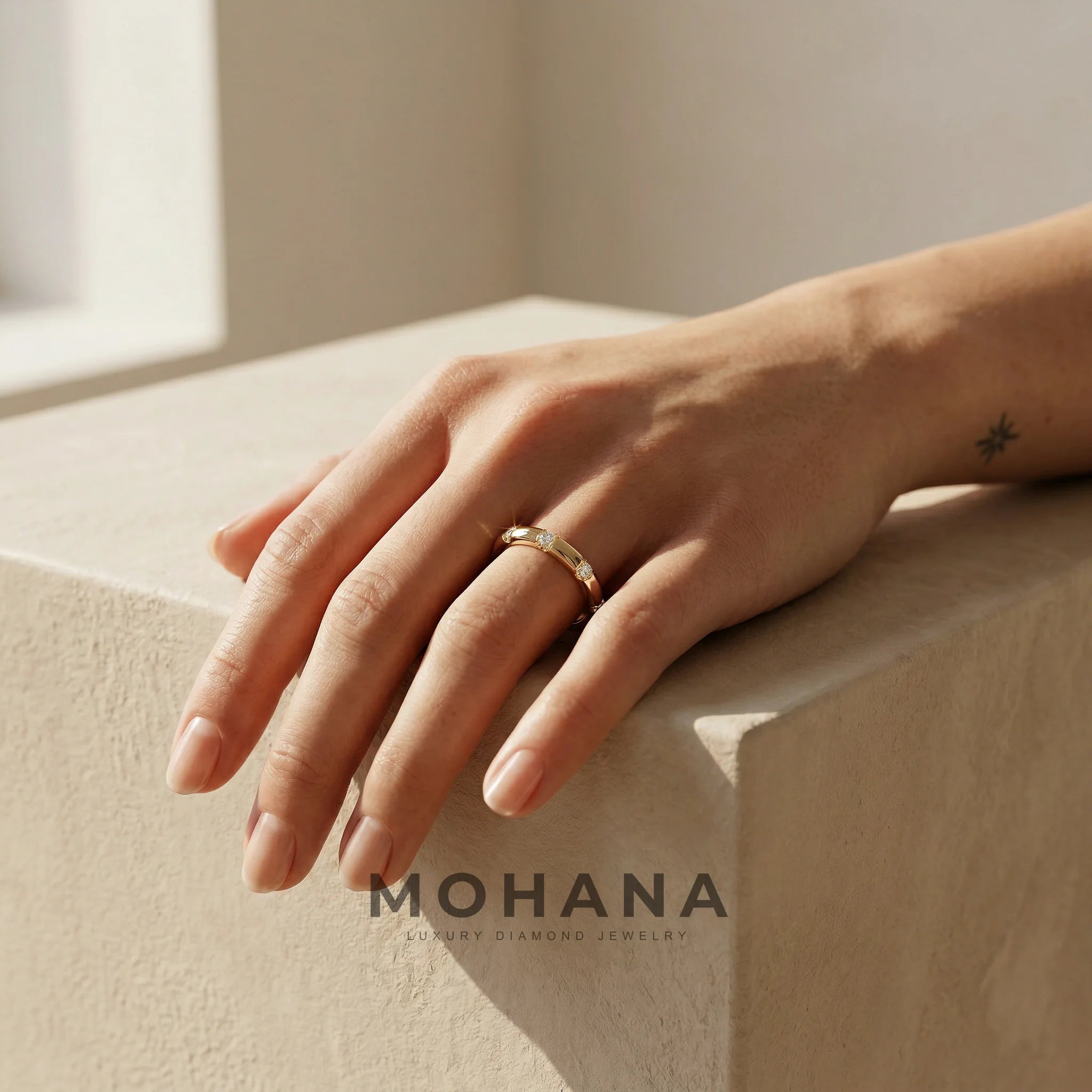 E/VVS Colorless Round Cut Lab Grown Diamond Eternity Ring - Elsa Peretti | Flux Setting | Wedding Band