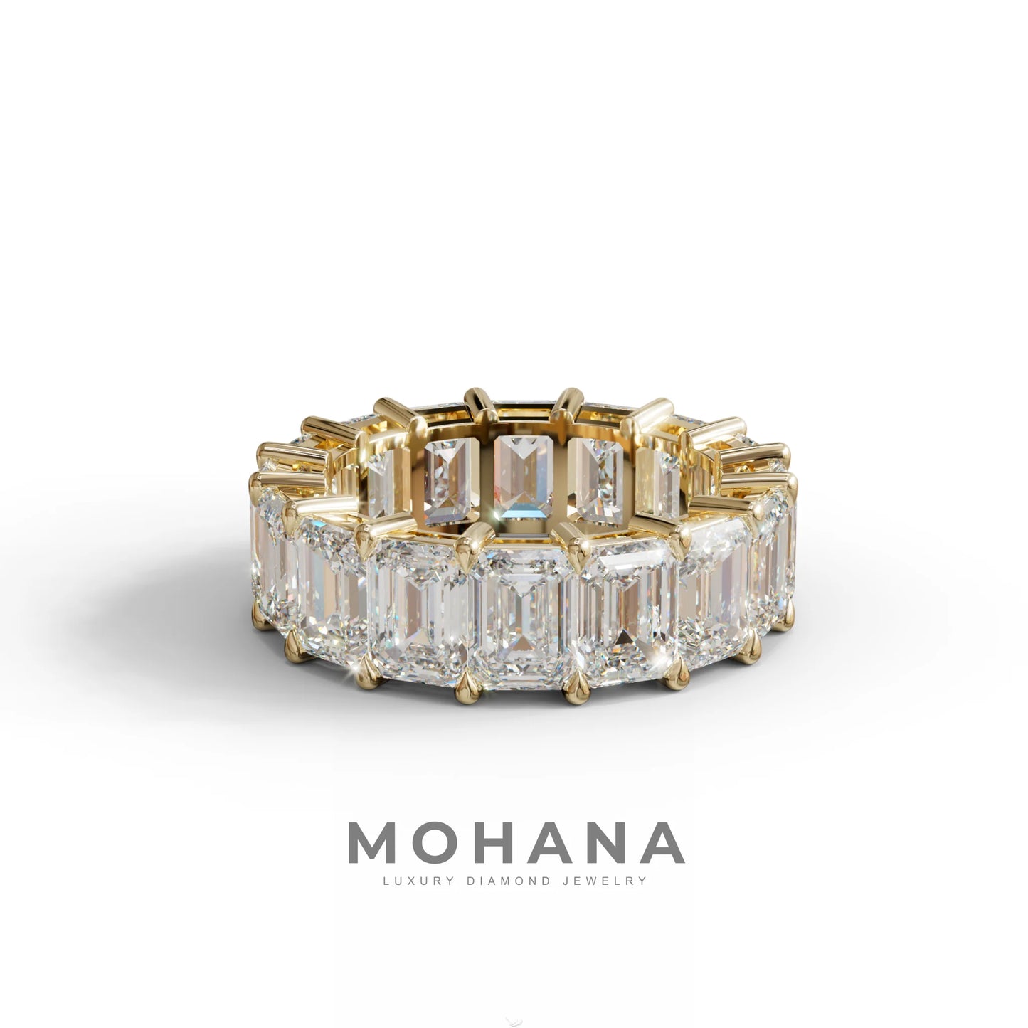 Lab‑Grown Emerald‑Cut Diamond Band – Classic Full‑Eternity Style - E-VVS