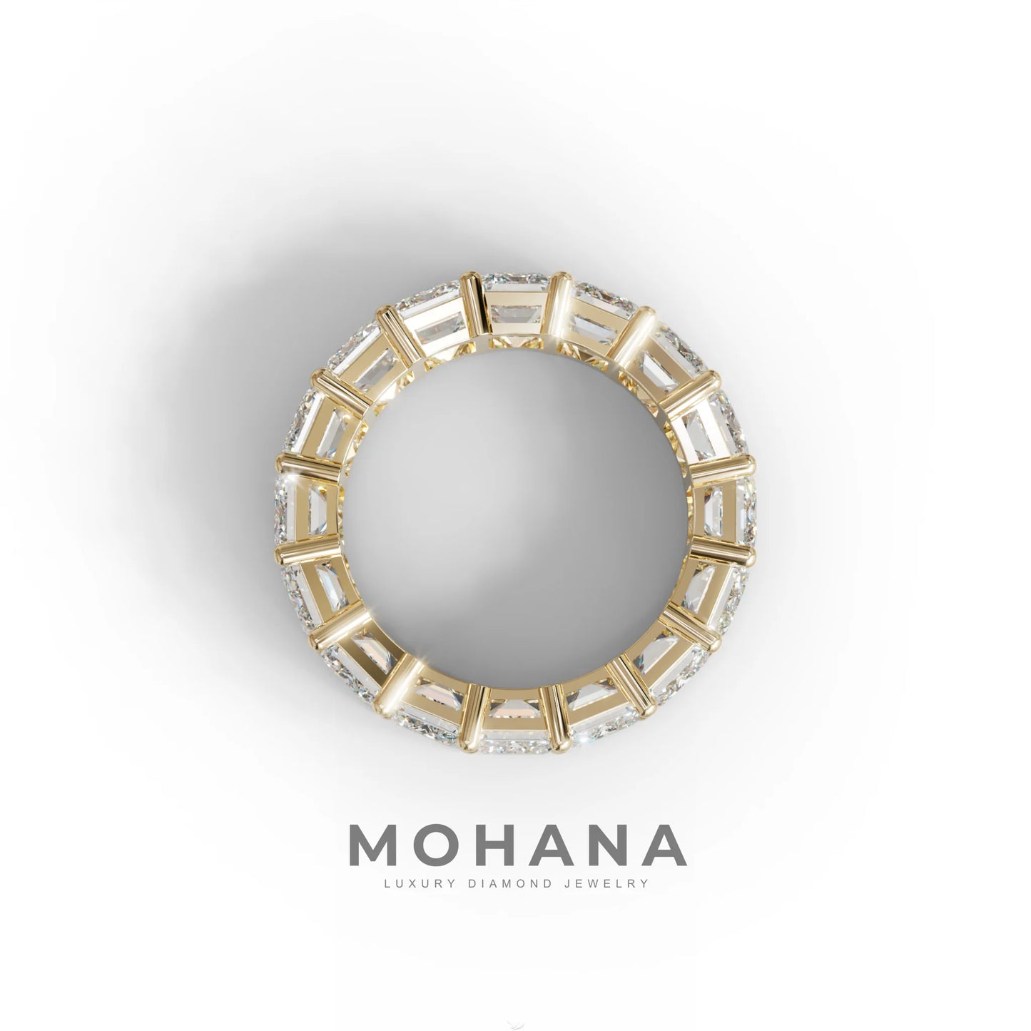 Lab‑Grown Emerald‑Cut Diamond Band – Classic Full‑Eternity Style - E-VVS