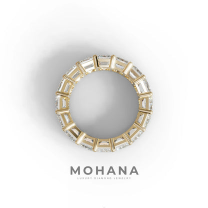 Lab‑Grown Emerald‑Cut Diamond Band – Classic Full‑Eternity Style - E-VVS