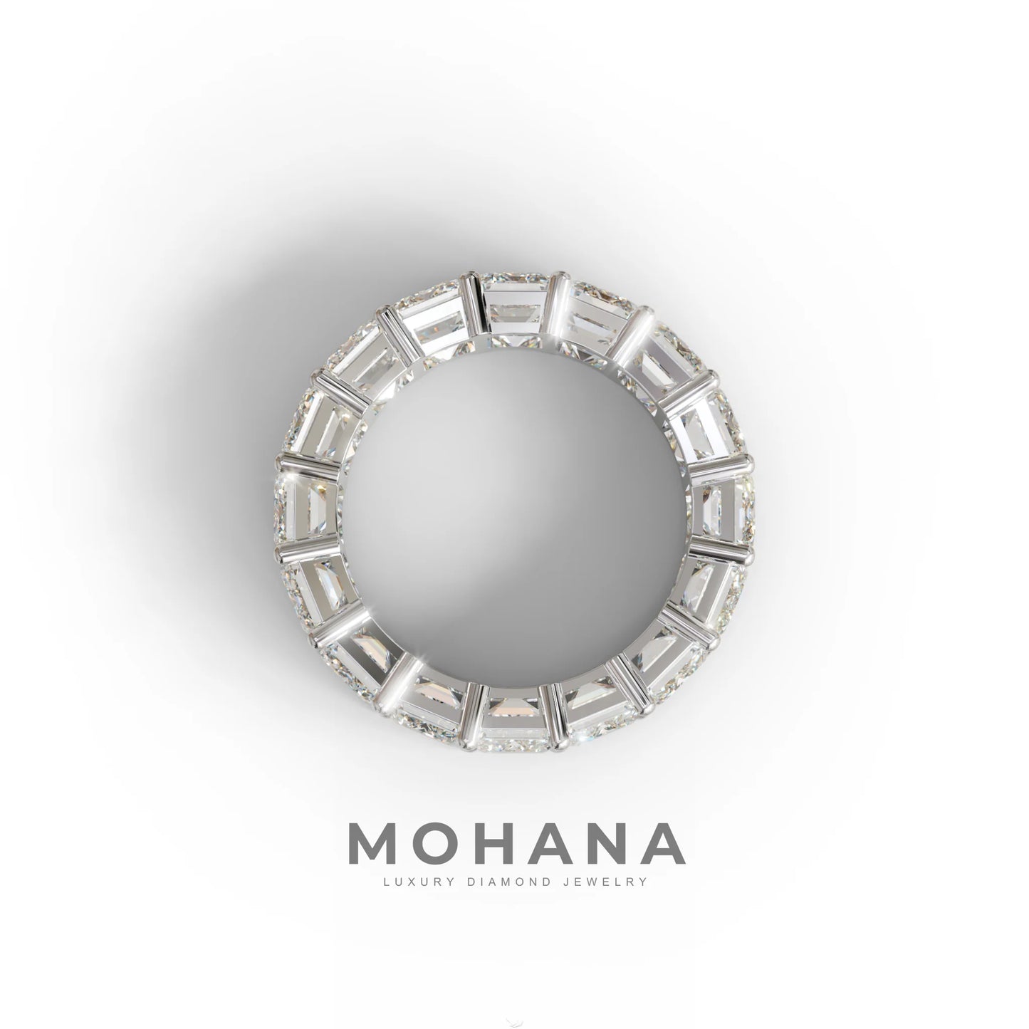 Lab‑Grown Emerald‑Cut Diamond Band – Classic Full‑Eternity Style - E-VVS