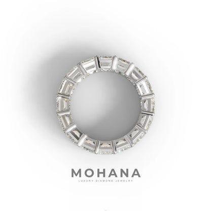 Lab‑Grown Emerald‑Cut Diamond Band – Classic Full‑Eternity Style - E-VVS