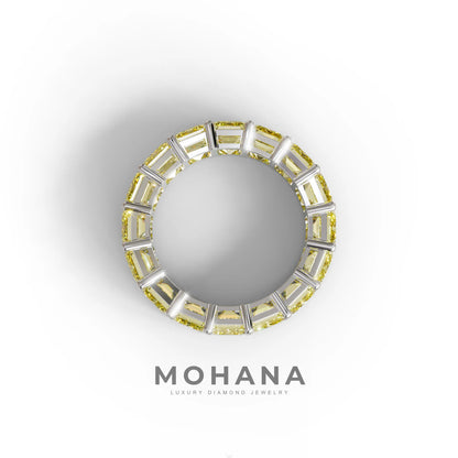 Lab‑Grown Yellow Emerald‑Cut Diamond Band – Classic Full‑Eternity Style