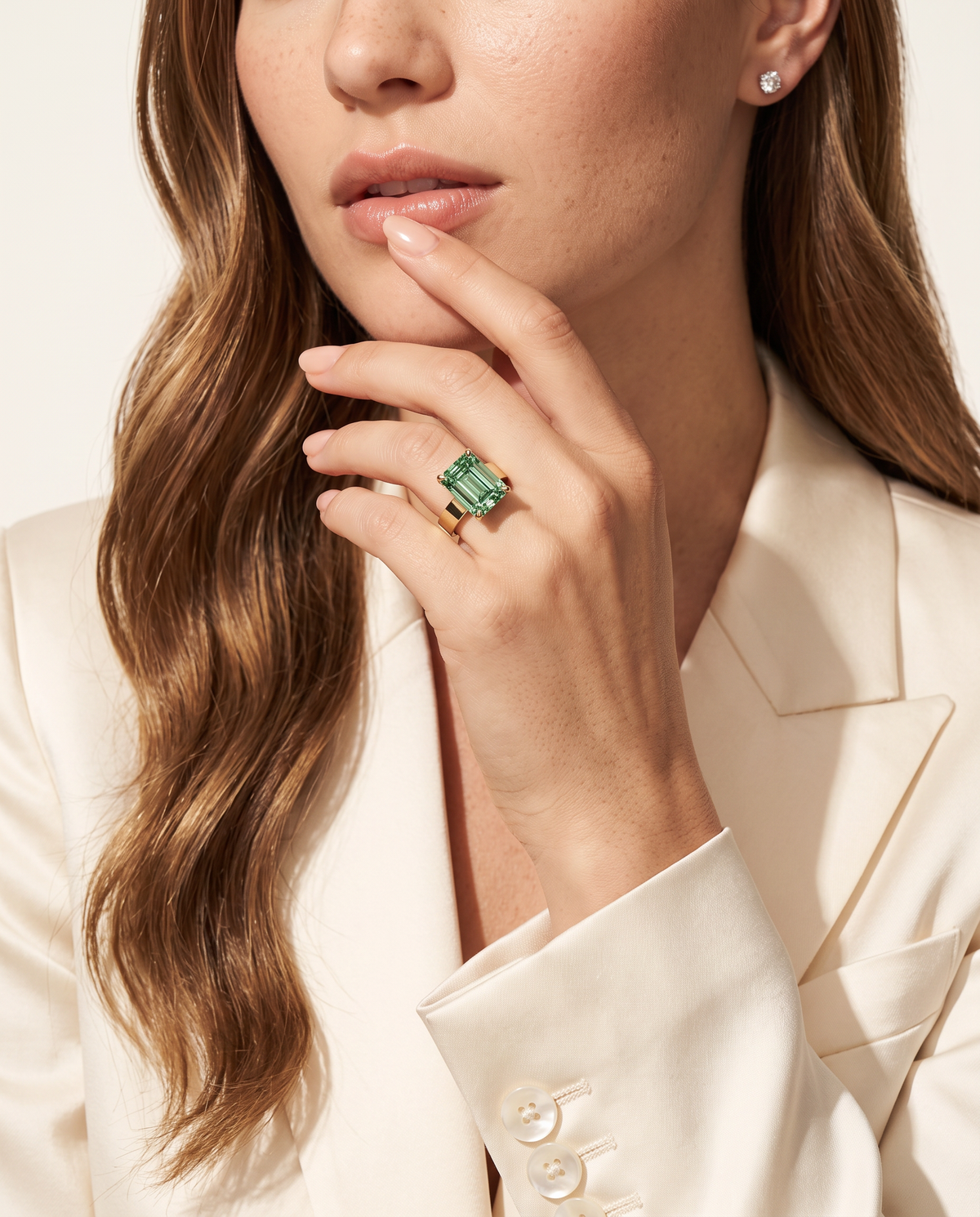 2 to 6 Carat Green Lab Grown Diamond Engagement Ring – Emerald Cut Solitaire | Lami