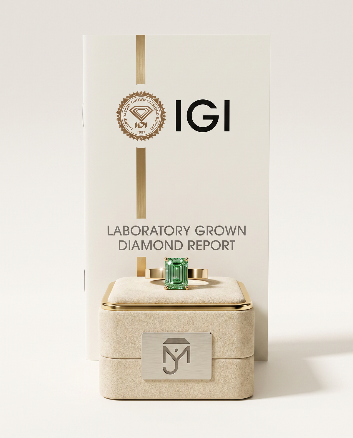 2 to 6 Carat Green Lab Grown Diamond Engagement Ring – Emerald Cut Solitaire | Lami