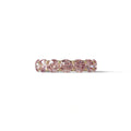 Pink Round Brilliant Diamond Full Eternity Band in 18k Yellow Gold – Scalloped U-Prong Setting - 10K Solid Gold