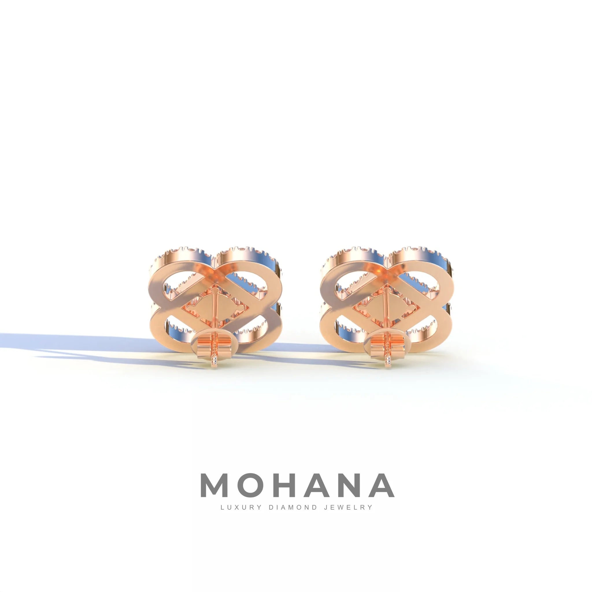 Pink Round Cut Lab Diamond Stud Earrings - Hanri Daussi