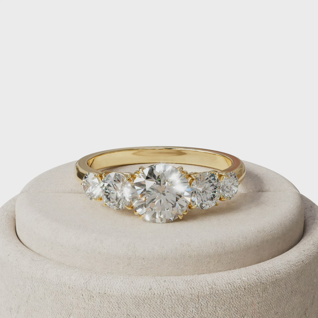 4 Carat Round Multi Stone Diamond Ring - Avia