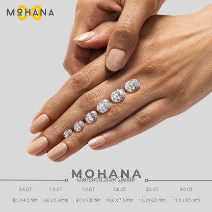 Three Stone 4 Carat Pink Oval Cut lab Diamond Engagement Ring - Lucy