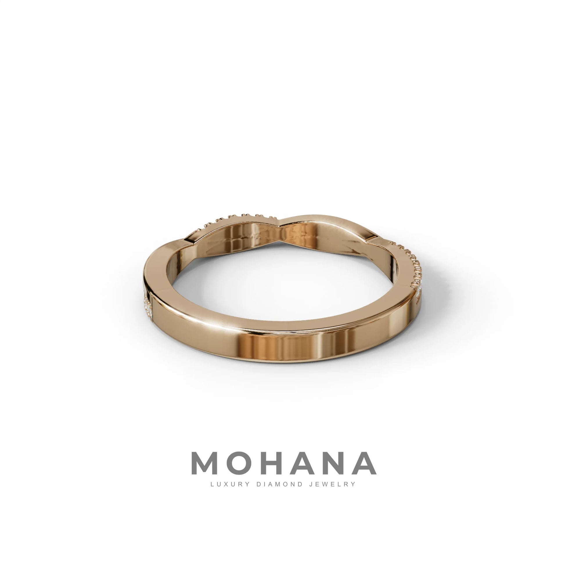 Elegant Twisted Band with Lab‑Grown Diamonds – Women’s Wedding Ring