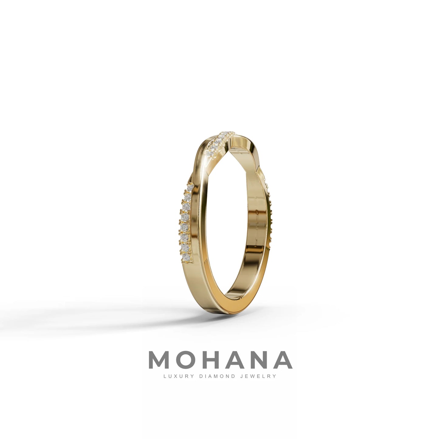 Elegant Twisted Band with Lab‑Grown Diamonds – Women’s Wedding Ring