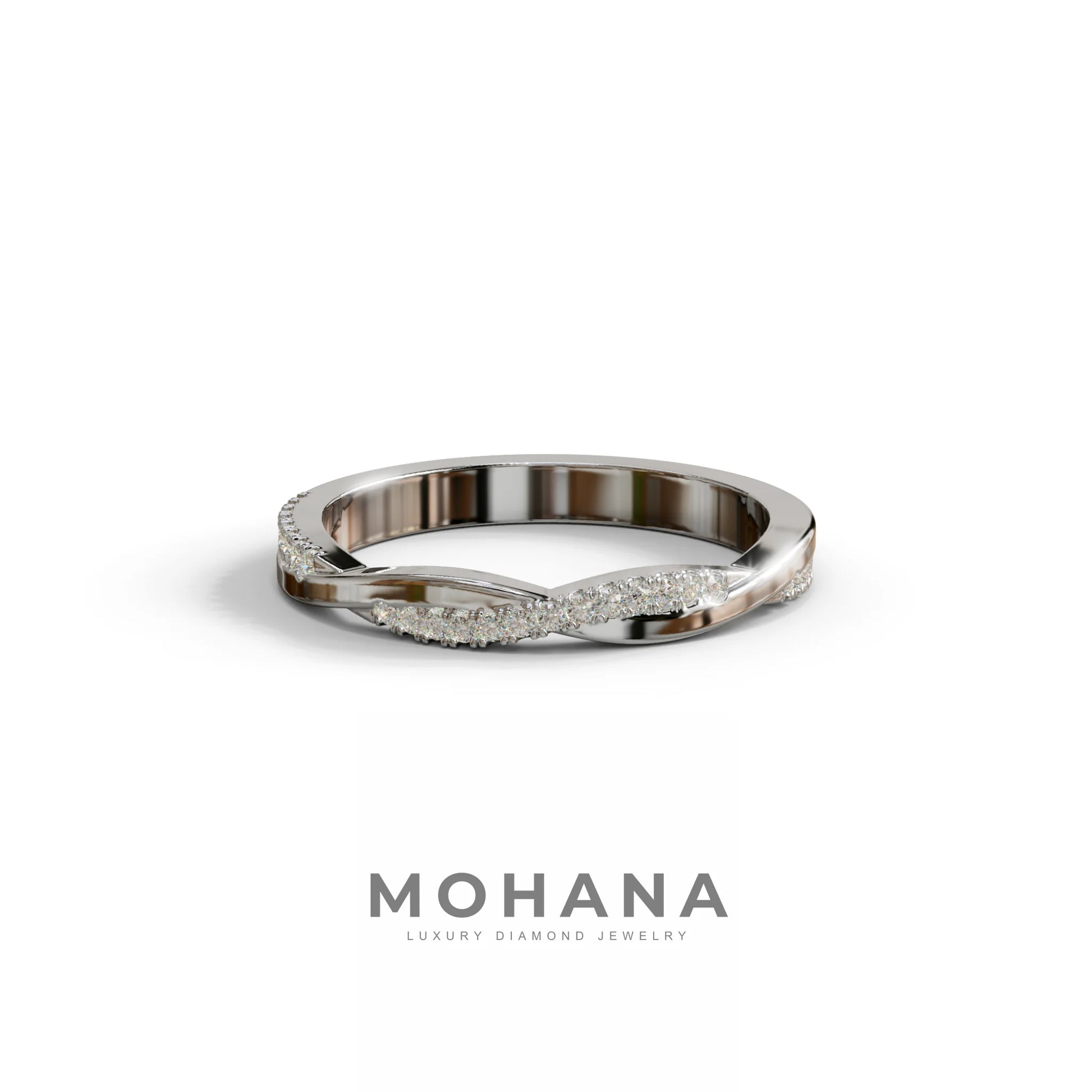 Elegant Twisted Band with Lab‑Grown Diamonds – Women’s Wedding Ring