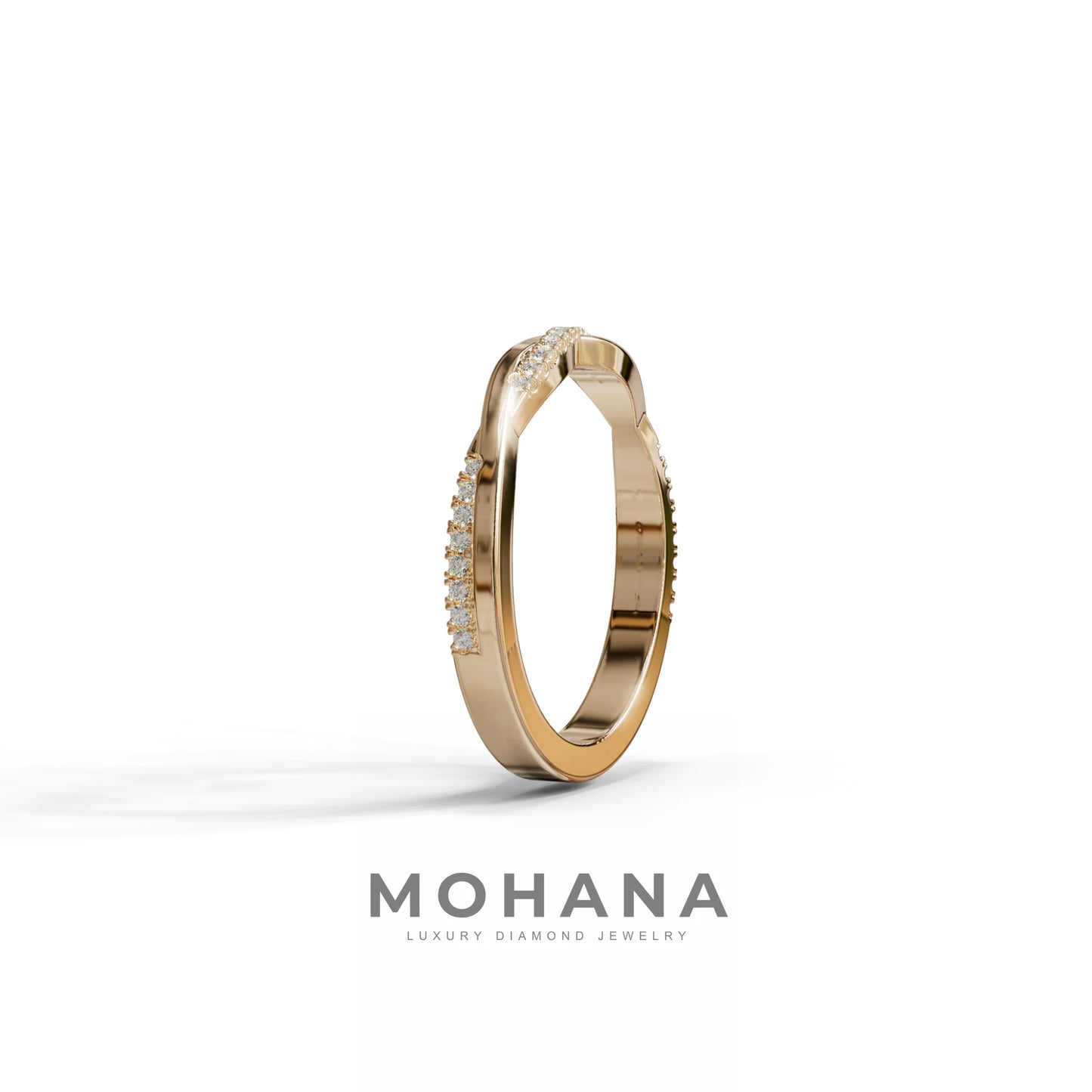 Elegant Twisted Band with Lab‑Grown Diamonds – Women’s Wedding Ring