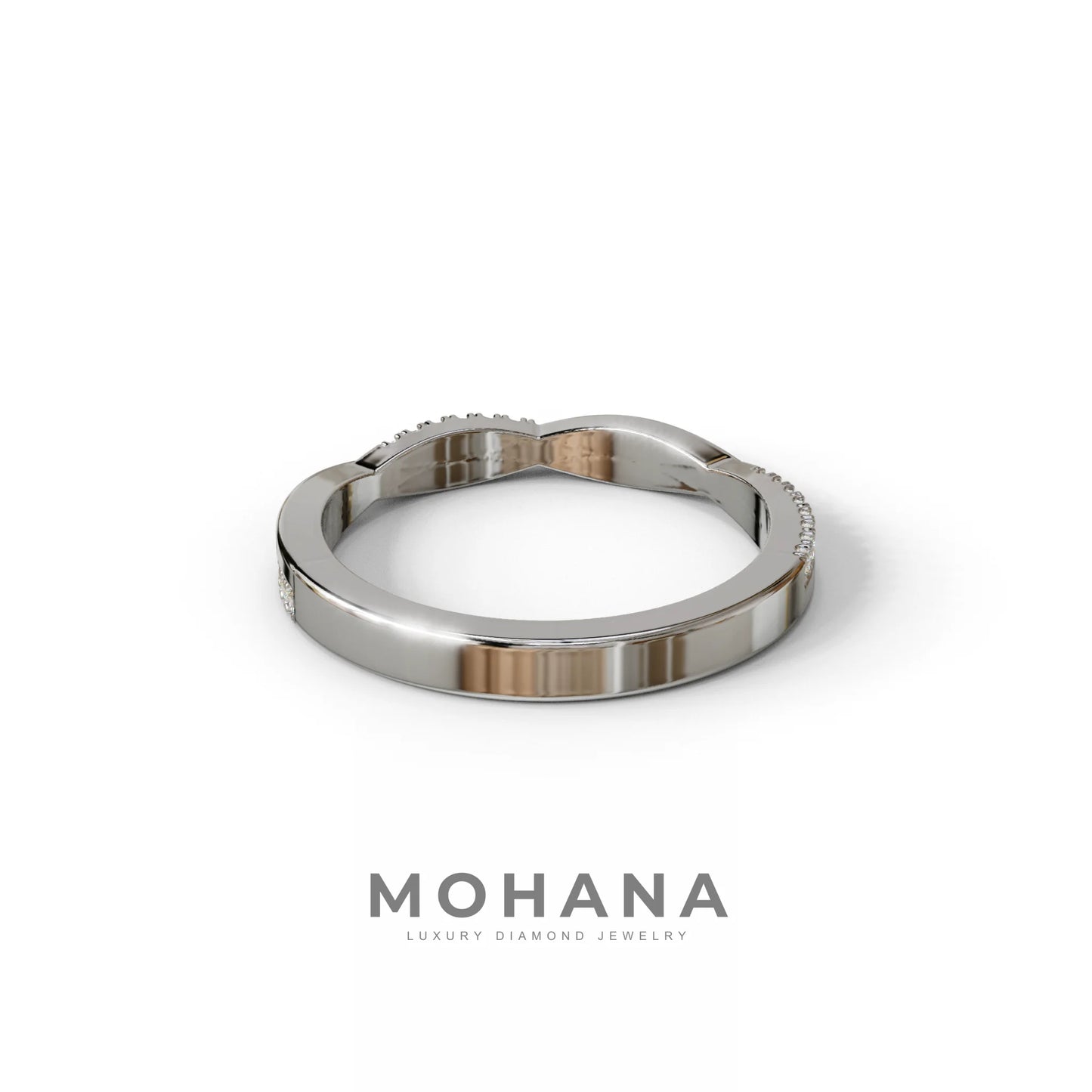 Elegant Twisted Band with Lab‑Grown Diamonds – Women’s Wedding Ring