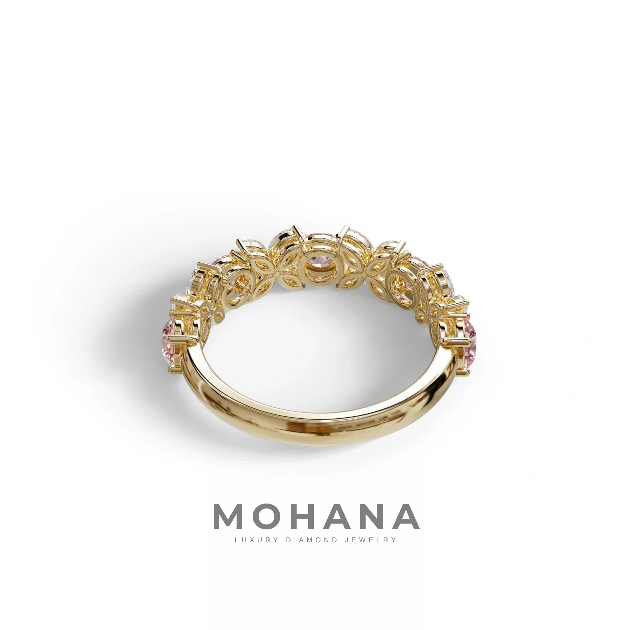 Yellow Gold Marquise & Round Brilliant Diamond Flower Cluster Ring - 18k Gold