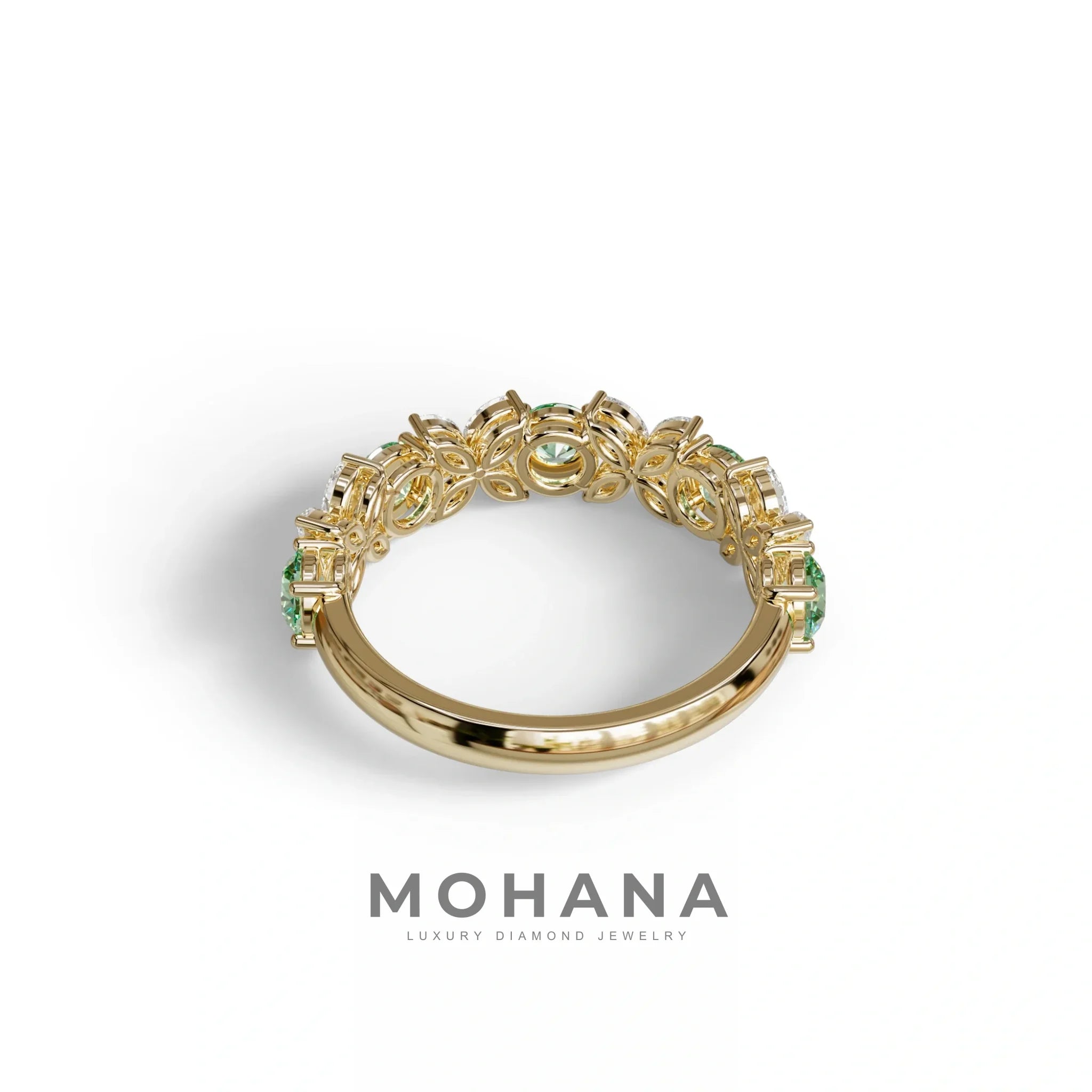 Yellow Gold Marquise & Round Brilliant Diamond Flower Cluster Ring - 18k Gold