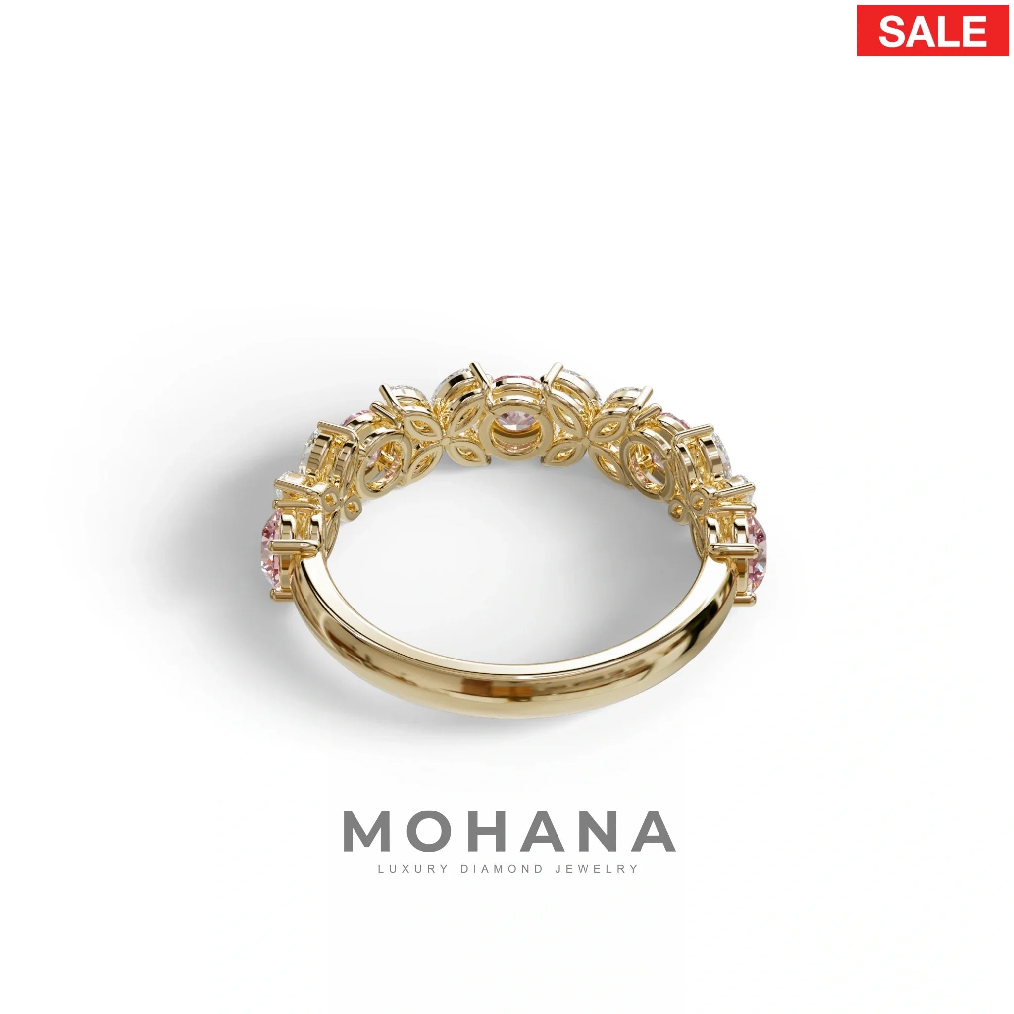 Yellow Gold Marquise & Round Brilliant Diamond Flower Cluster Ring - 18k Gold